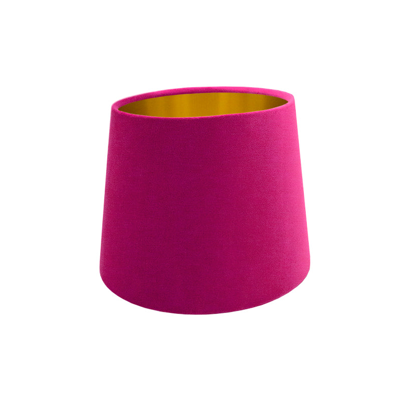 Fuchsia Bright Pink Velvet French Drum Lampshade