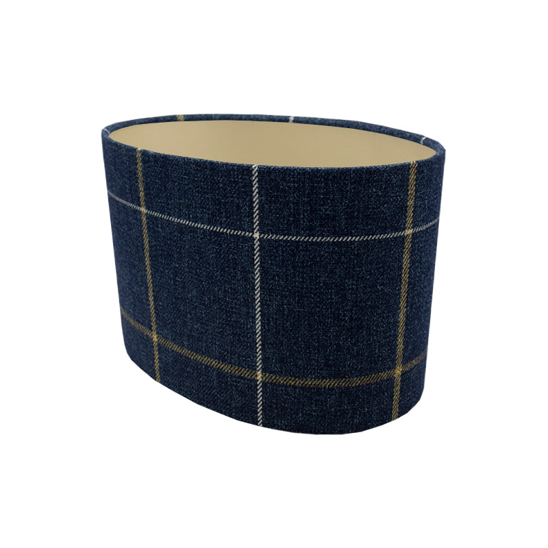 Winsford Navy Blue Tartan Oval Lampshade