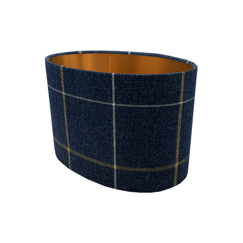 Winsford Navy Blue Tartan Oval Lampshade