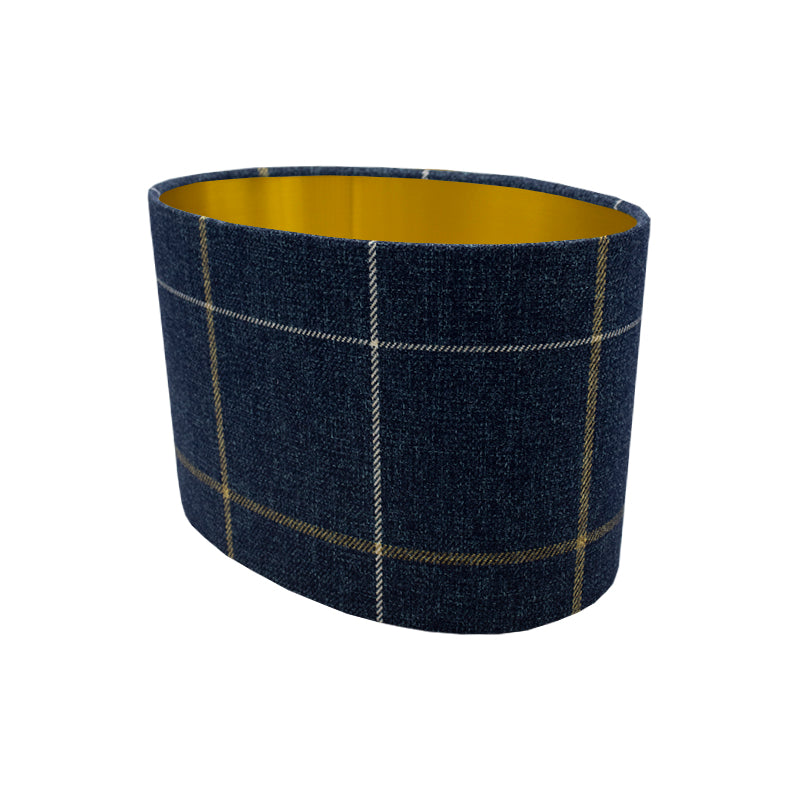 Winsford Navy Blue Tartan Oval Lampshade