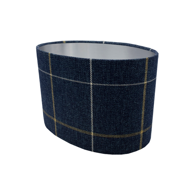 Winsford Navy Blue Tartan Oval Lampshade