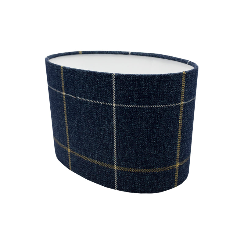 Winsford Navy Blue Tartan Oval Lampshade