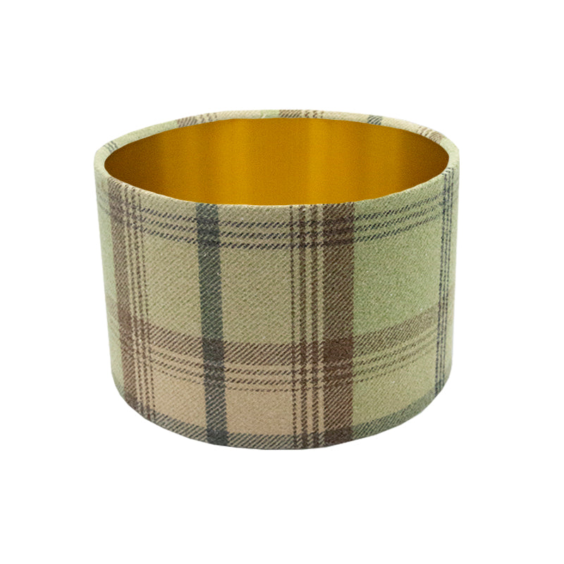 Balmoral Sage Tartan Drum Lampshade