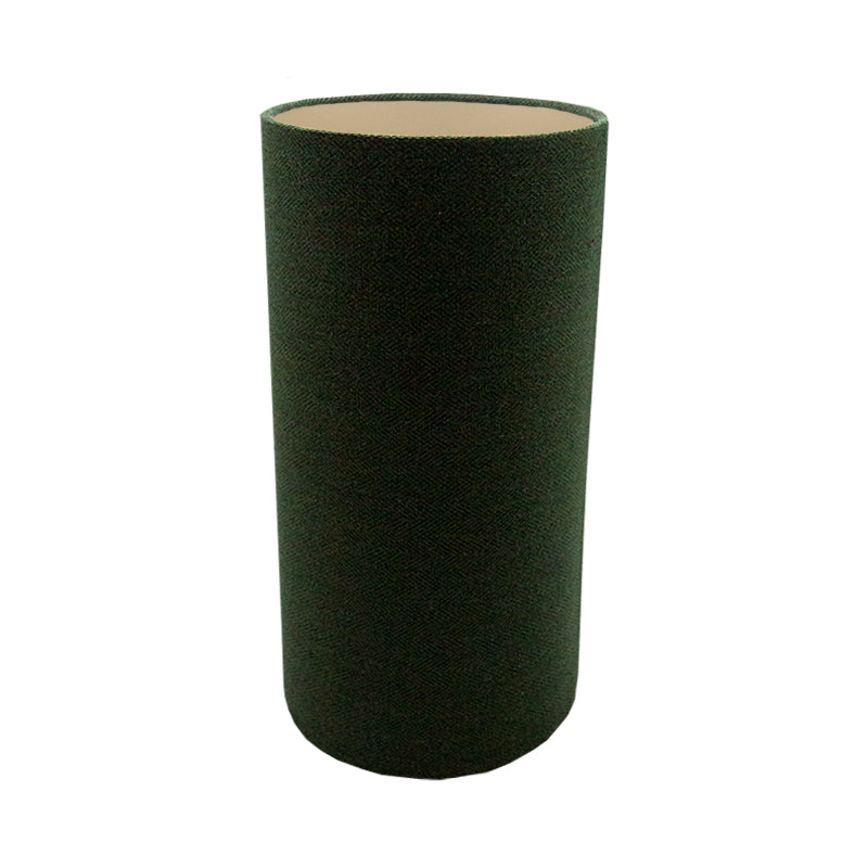 Toad Green Herringbone Tall Drum Lampshade Champagne Inner