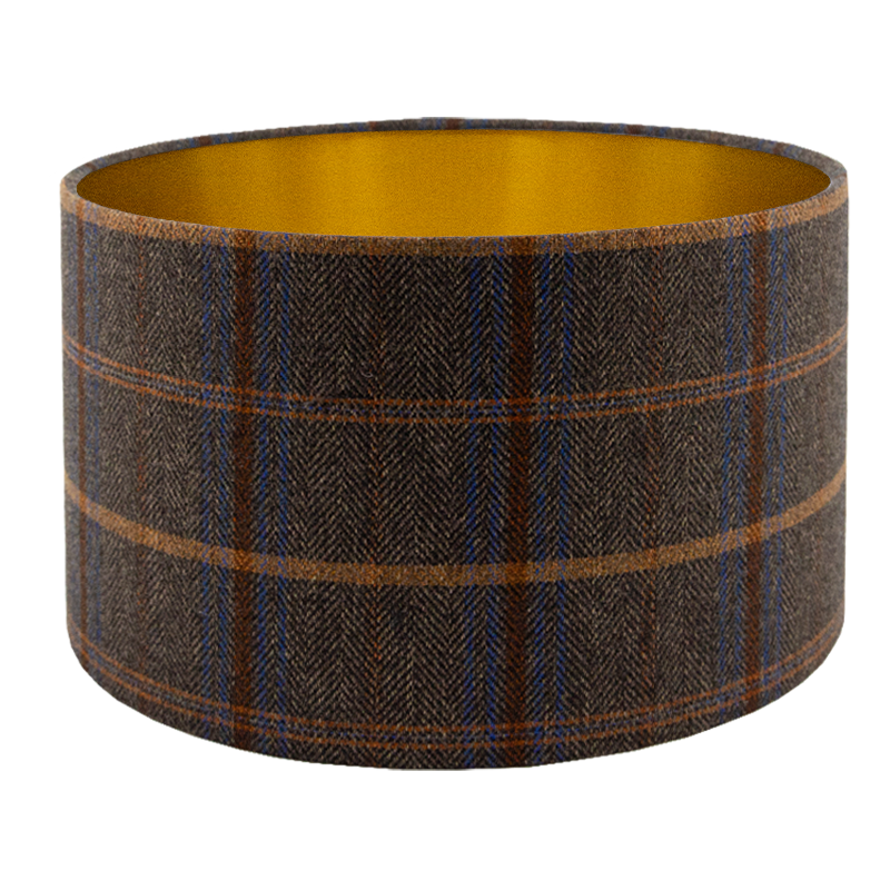 Margo Umber Tartan Drum Lampshade
