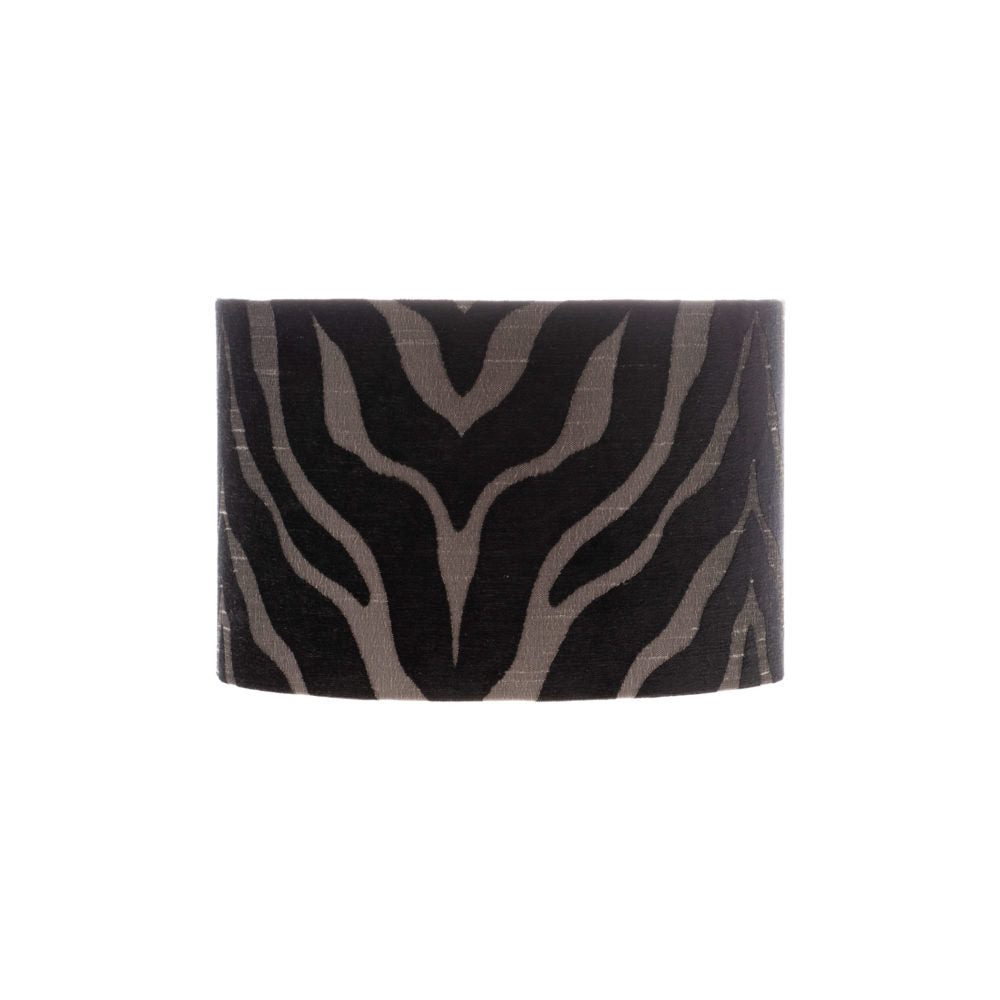 Tiger Stripe Black Grey Drum Lampshade