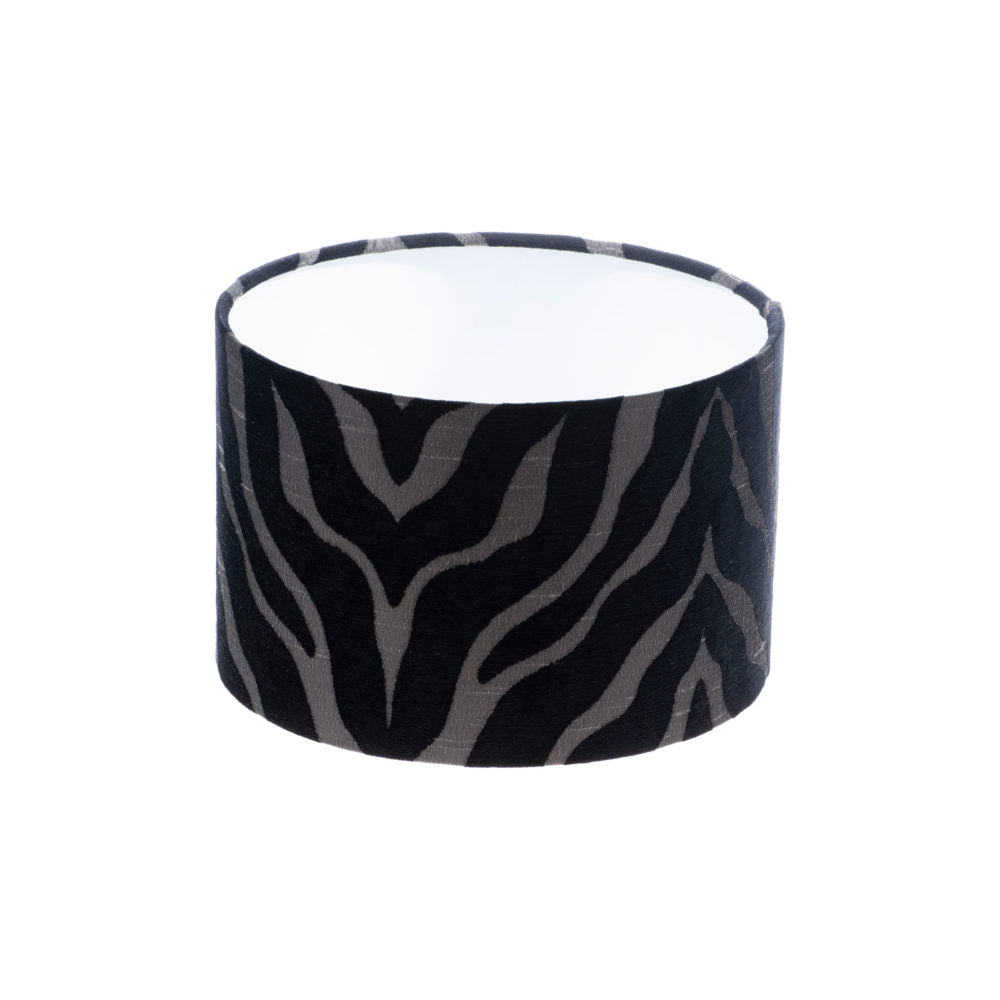 Tiger Stripe Black Grey Drum Lampshade