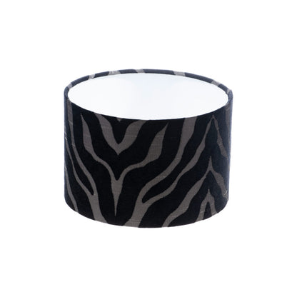 Tiger Stripe Black Grey Drum Lampshade