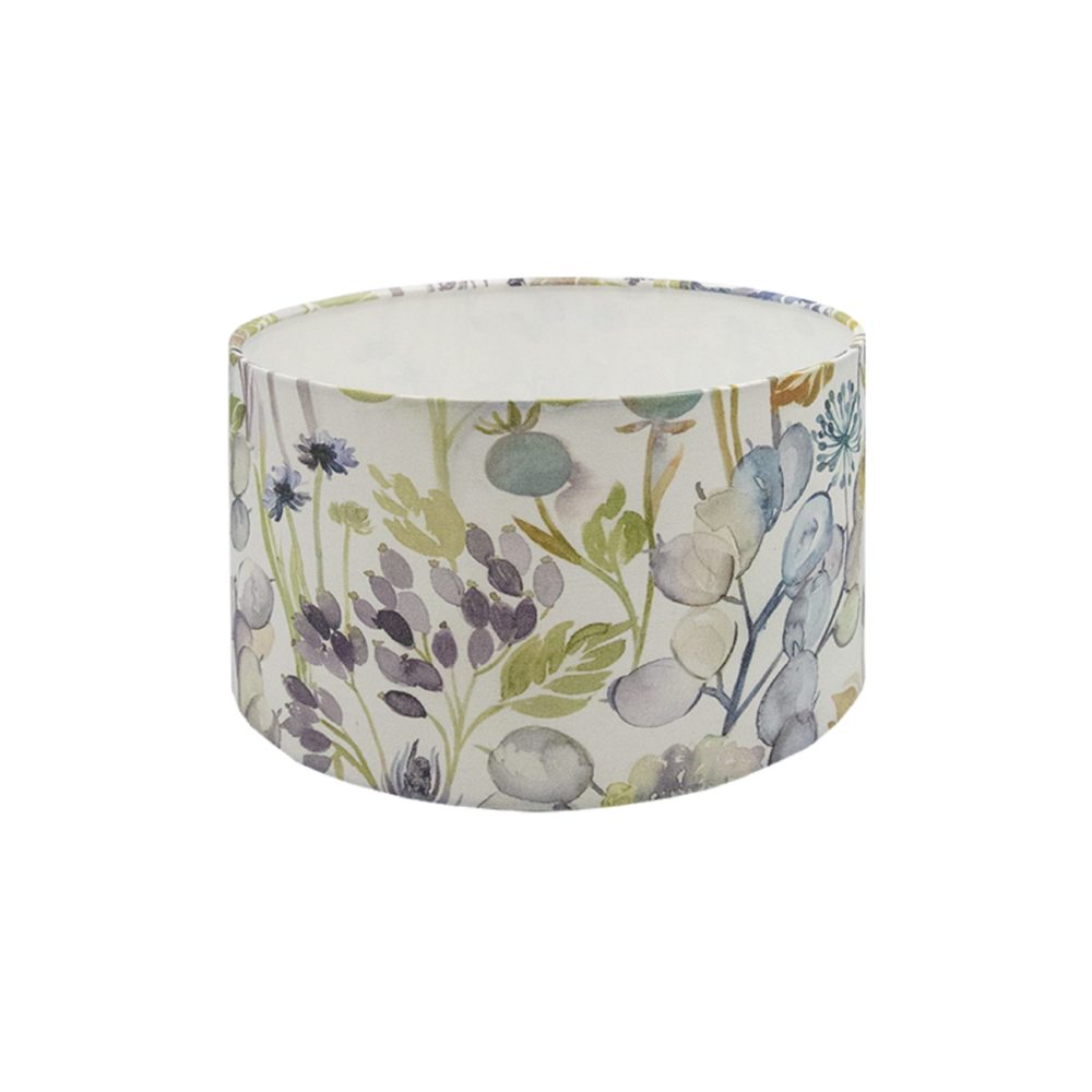 Voyage Hedgerow Sky Blue Floral Drum Lampshade