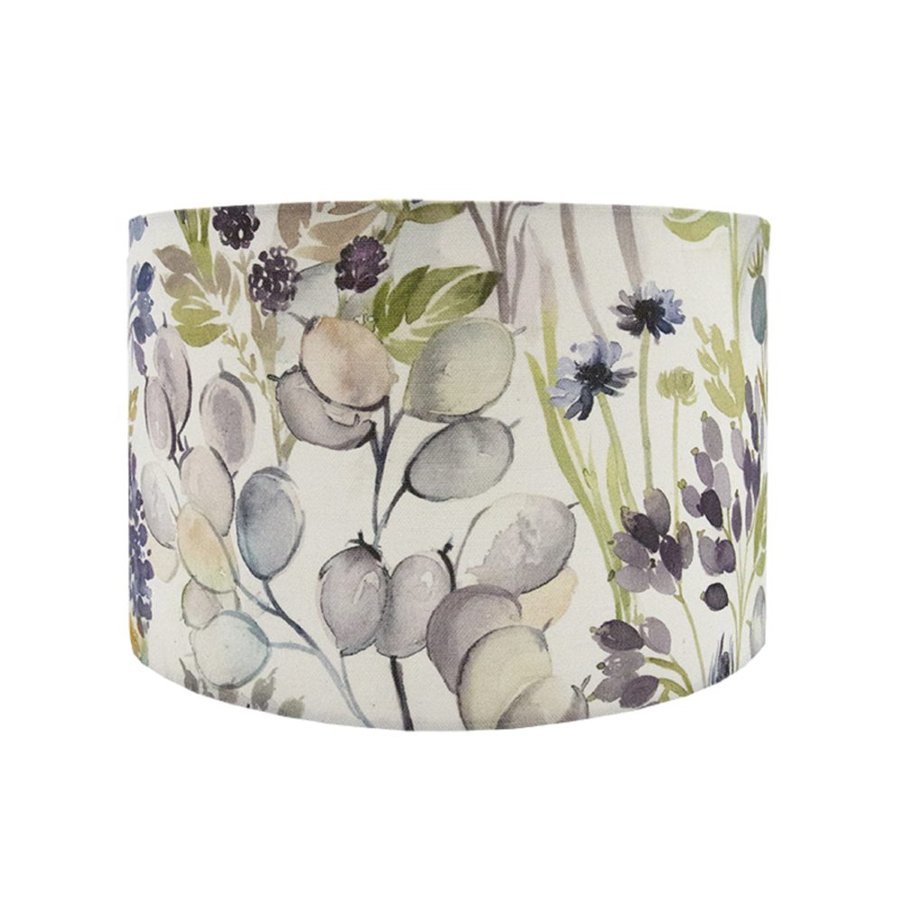 Voyage Hedgerow Sky Blue Floral Drum Lampshade