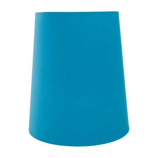 Aqua Blue Cotton Tall French Drum Lampshade