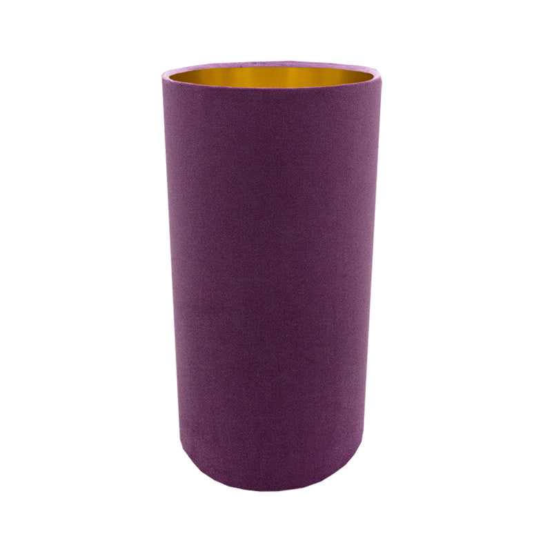Aubergine Purple Velvet Tall Drum Lampshade