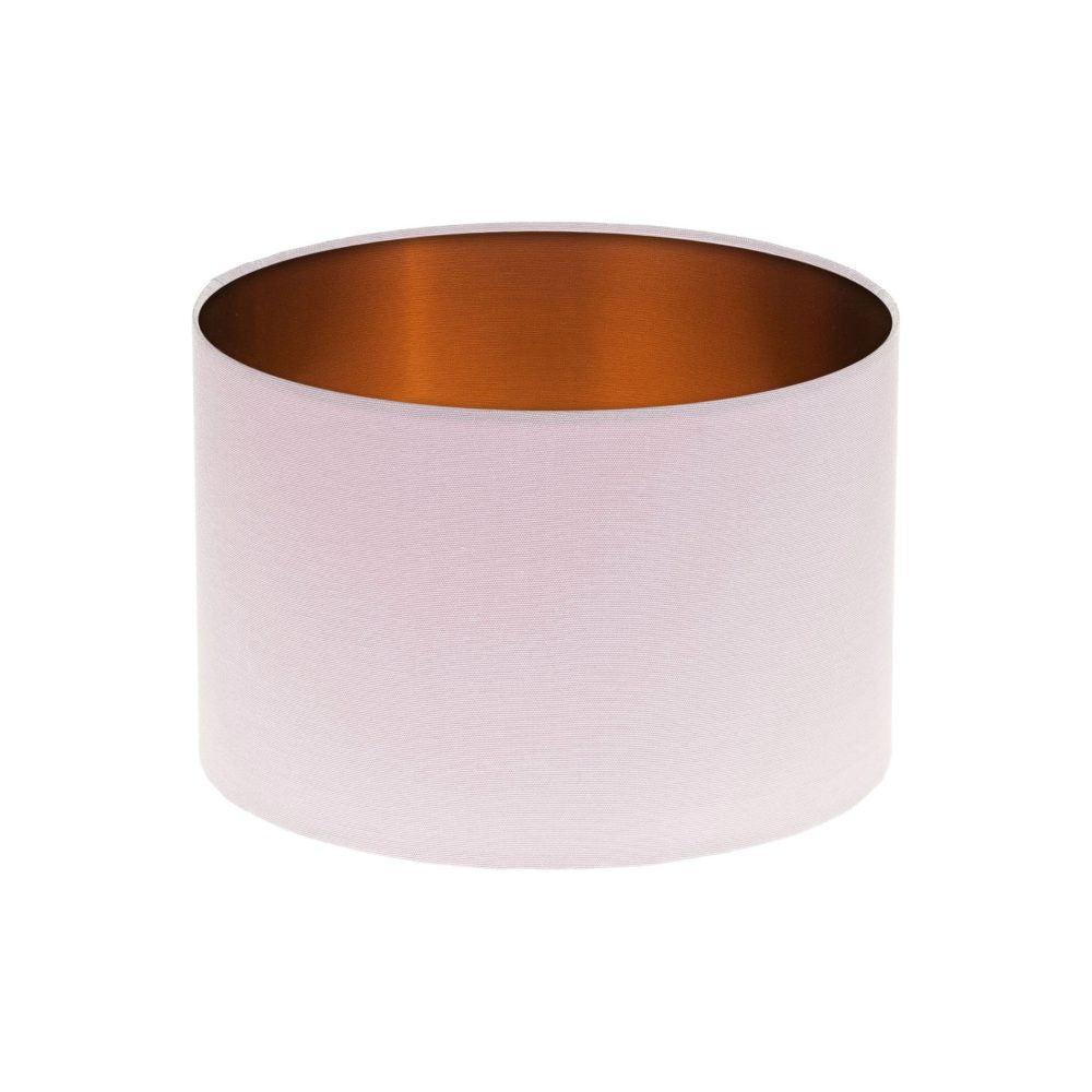 Baby Pink Drum Lampshade Brushed Copper Inner