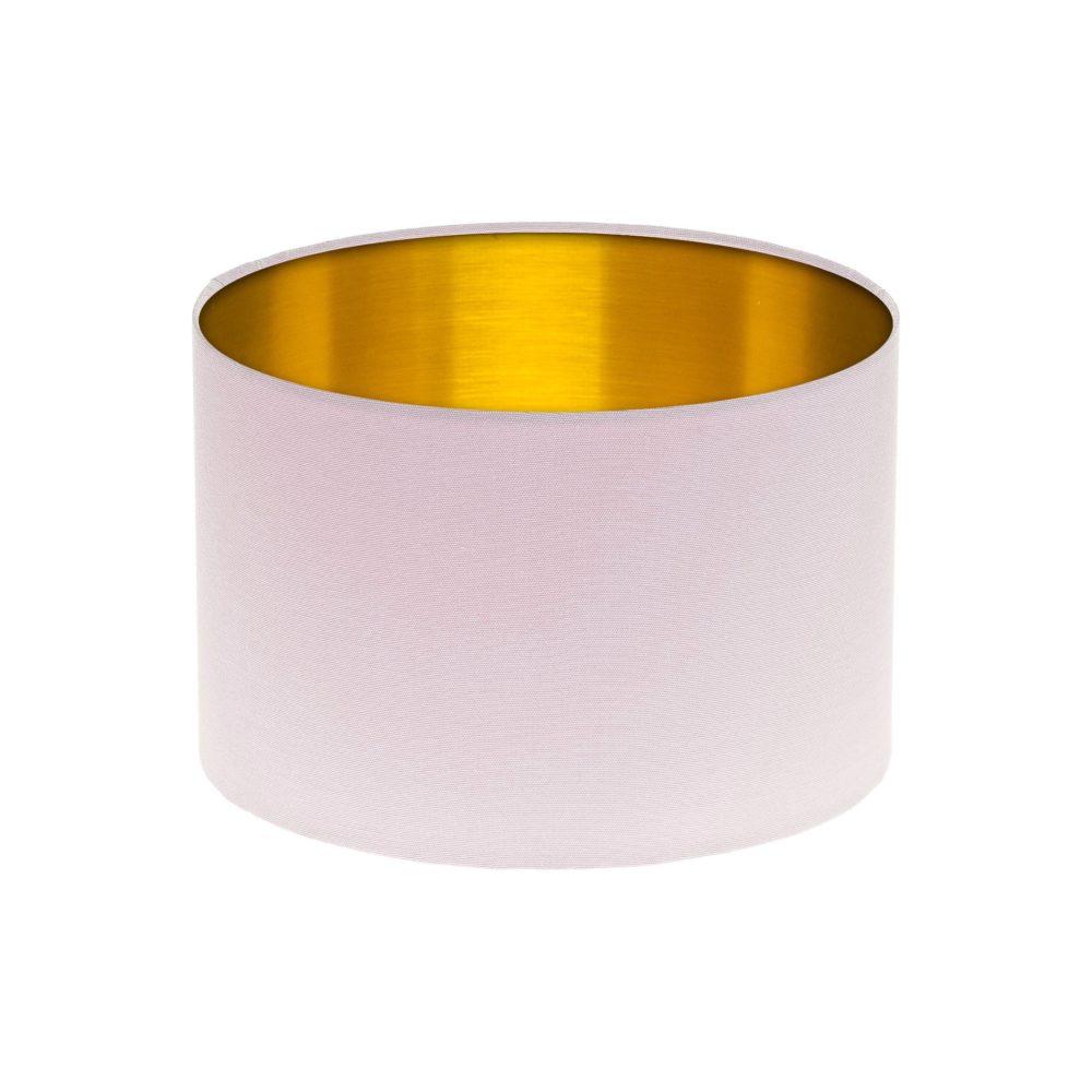 Baby Pink Drum Lampshade Brushed Gold Inner