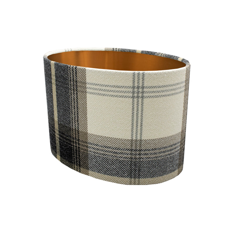 Balmoral Charcoal Tartan Oval Lampshade