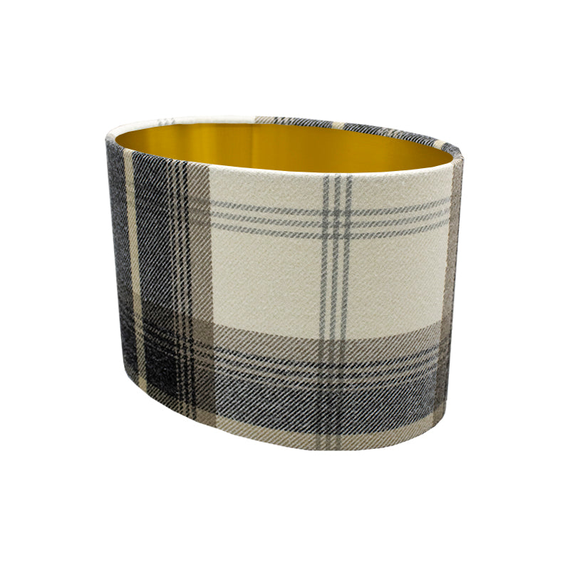 Balmoral Charcoal Tartan Oval Lampshade