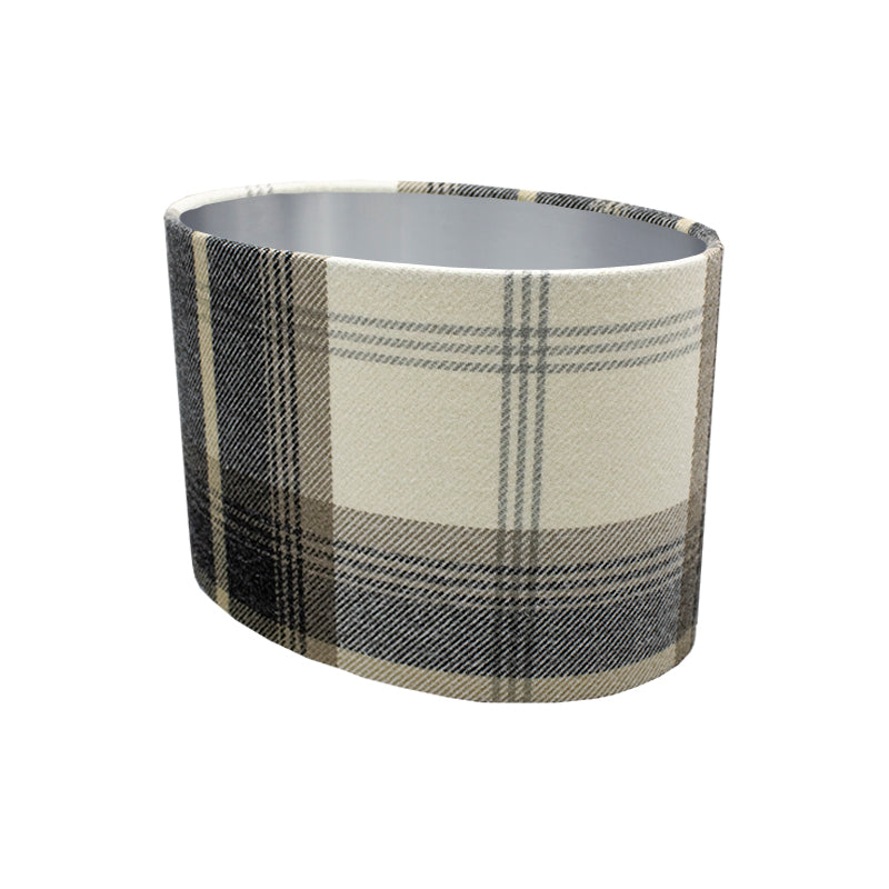 Balmoral Charcoal Tartan Oval Lampshade