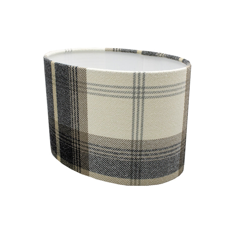 Balmoral Charcoal Tartan Oval Lampshade
