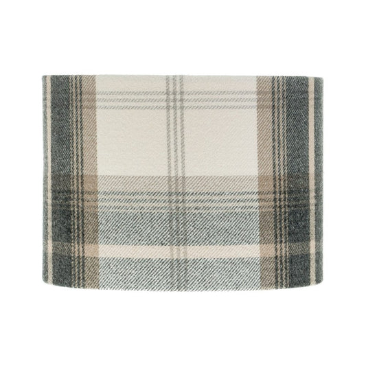 Balmoral Charcoal Tartan Drum Lampshade
