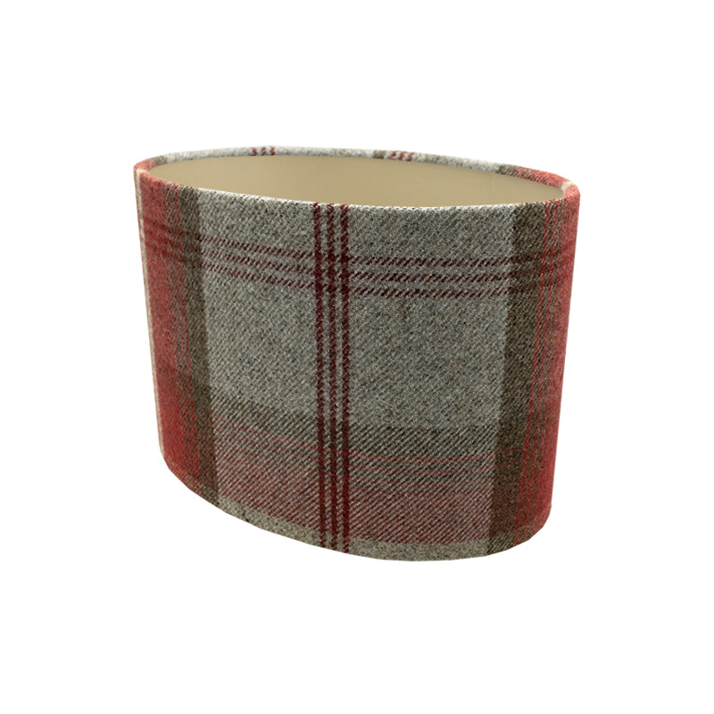 Balmoral Cherry Tartan Oval Lampshade