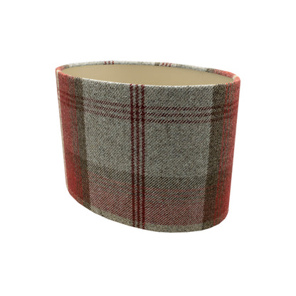 Balmoral Cherry Tartan Oval Lampshade