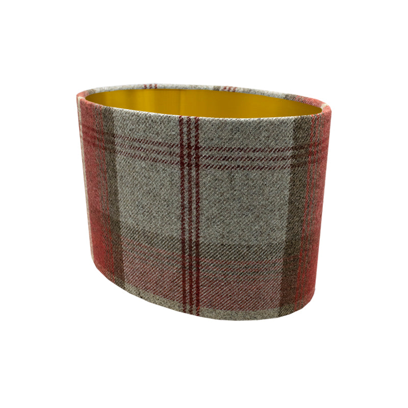 Balmoral Cherry Tartan Oval Lampshade