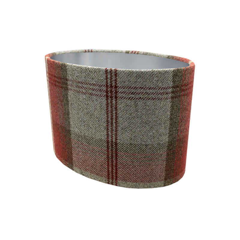 Balmoral Cherry Tartan Oval Lampshade