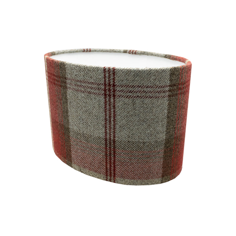 Balmoral Cherry Tartan Oval Lampshade
