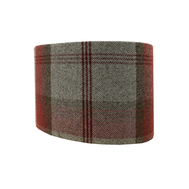Balmoral Cherry Tartan Oval Lampshade