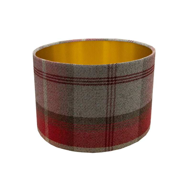 Balmoral Cherry Tartan Drum Lampshade