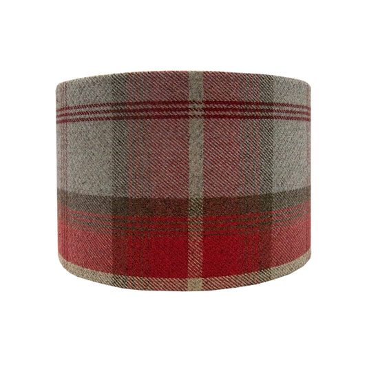 Balmoral Cherry Tartan Drum Lampshade