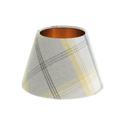 Balmoral Citrus Tartan Empire Lampshade Brushed Copper Inner
