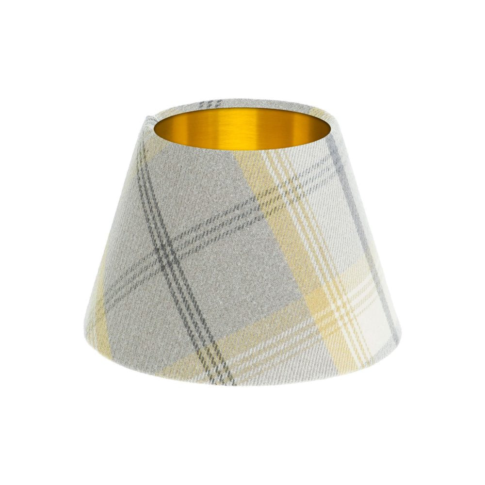 Balmoral Citrus Tartan Empire Lampshade Brushed Gold Inner