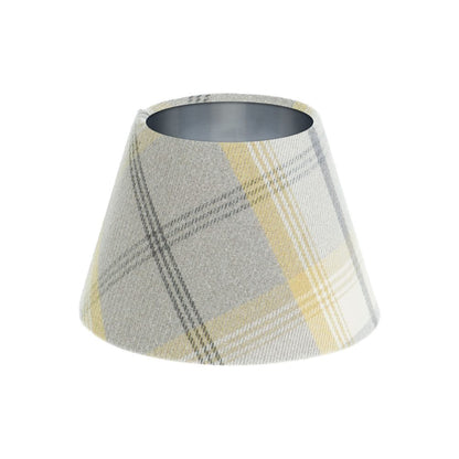 Balmoral Citrus Tartan Empire Lampshade Brushed Silver Inner