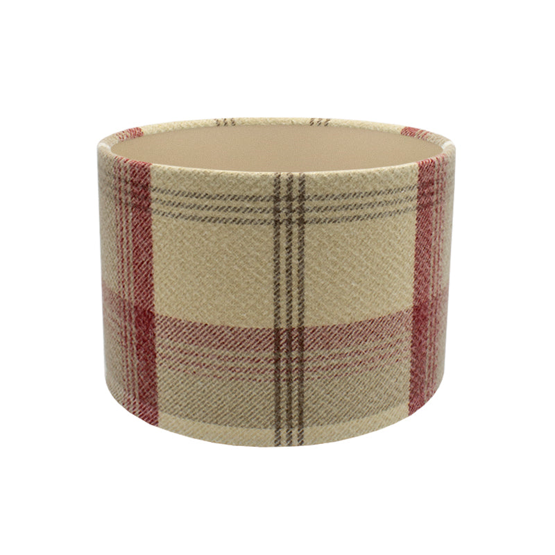 Balmoral Cranberry Tartan Drum Lampshade