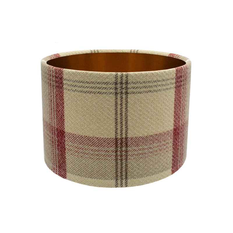 Balmoral Cranberry Tartan Drum Lampshade