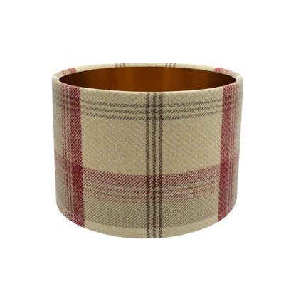 Balmoral Cranberry Tartan Drum Lampshade