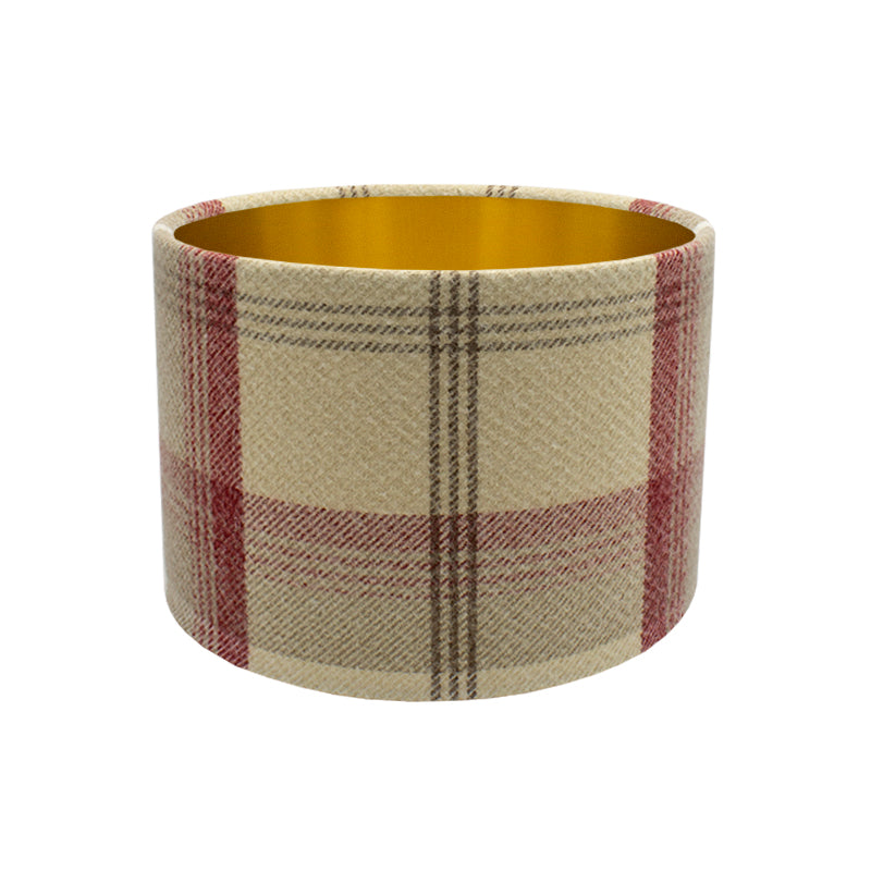 Balmoral Cranberry Tartan Drum Lampshade