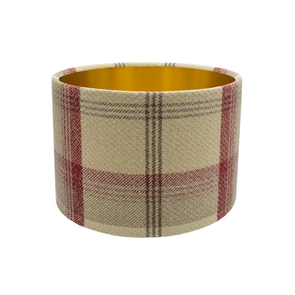 Balmoral Cranberry Tartan Drum Lampshade
