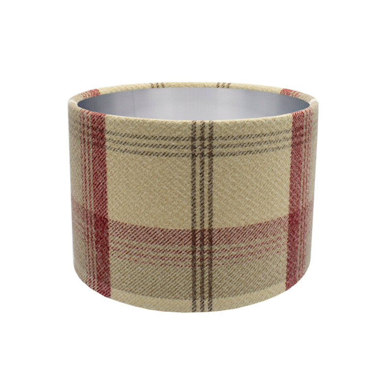 Balmoral Cranberry Tartan Drum Lampshade