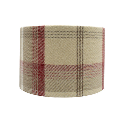 Balmoral Cranberry Tartan Drum Lampshade