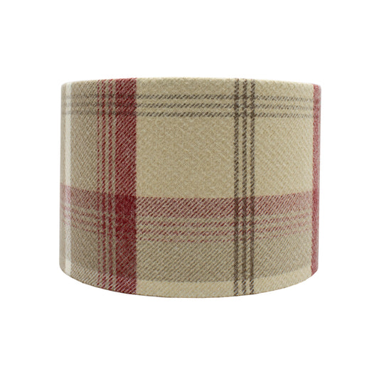 Balmoral Cranberry Tartan Drum Lampshade