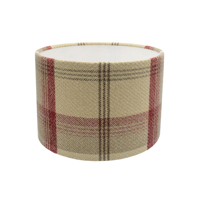 Balmoral Cranberry Tartan Drum Lampshade