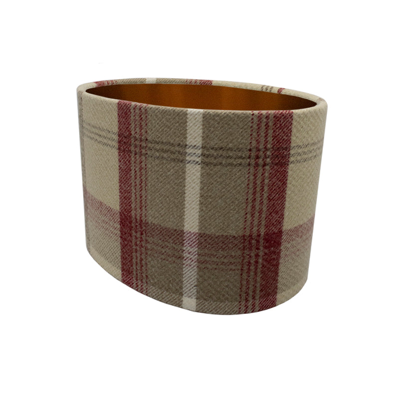Balmoral Cranberry Tartan Oval Lampshade
