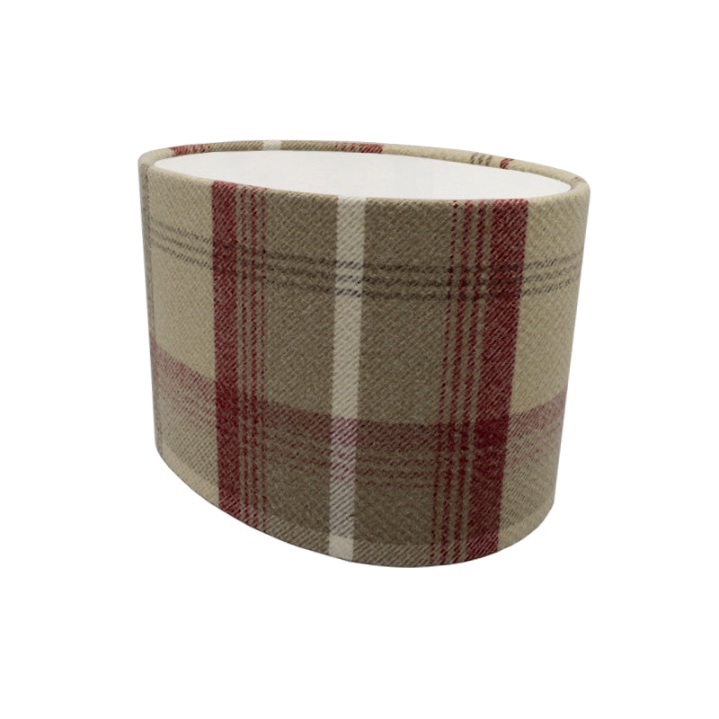 Balmoral Cranberry Tartan Oval Lampshade