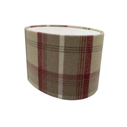 Balmoral Cranberry Tartan Oval Lampshade