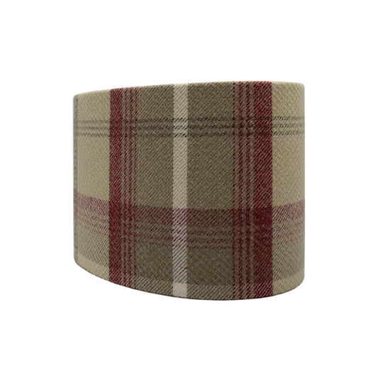 Balmoral Cranberry Tartan Oval Lampshade