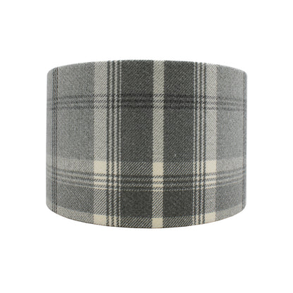 Balmoral Dove Grey Tartan Drum Lampshade