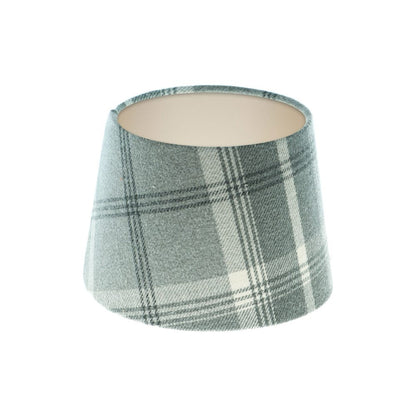 Balmoral Dove Grey Tartan French Drum Lampshade Champagne Inner
