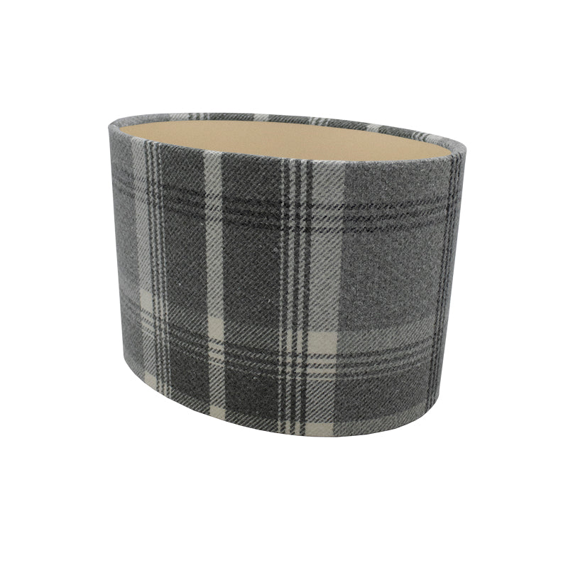 Balmoral Dove Grey Tartan Oval Lampshade
